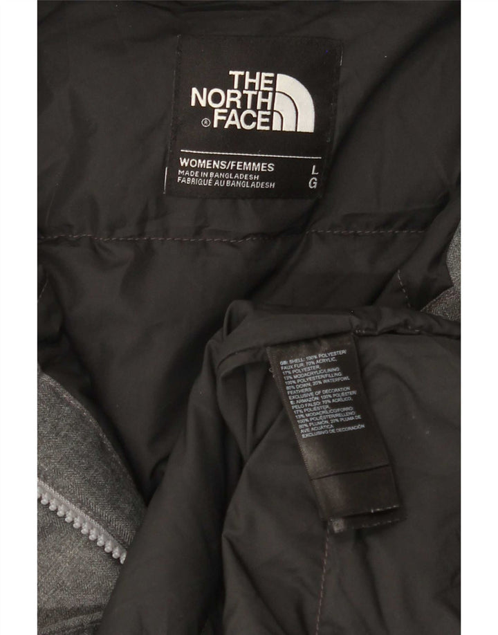 The North Face Manteau rembourré à capuche pour femme UK 16 Large Gris Polyester