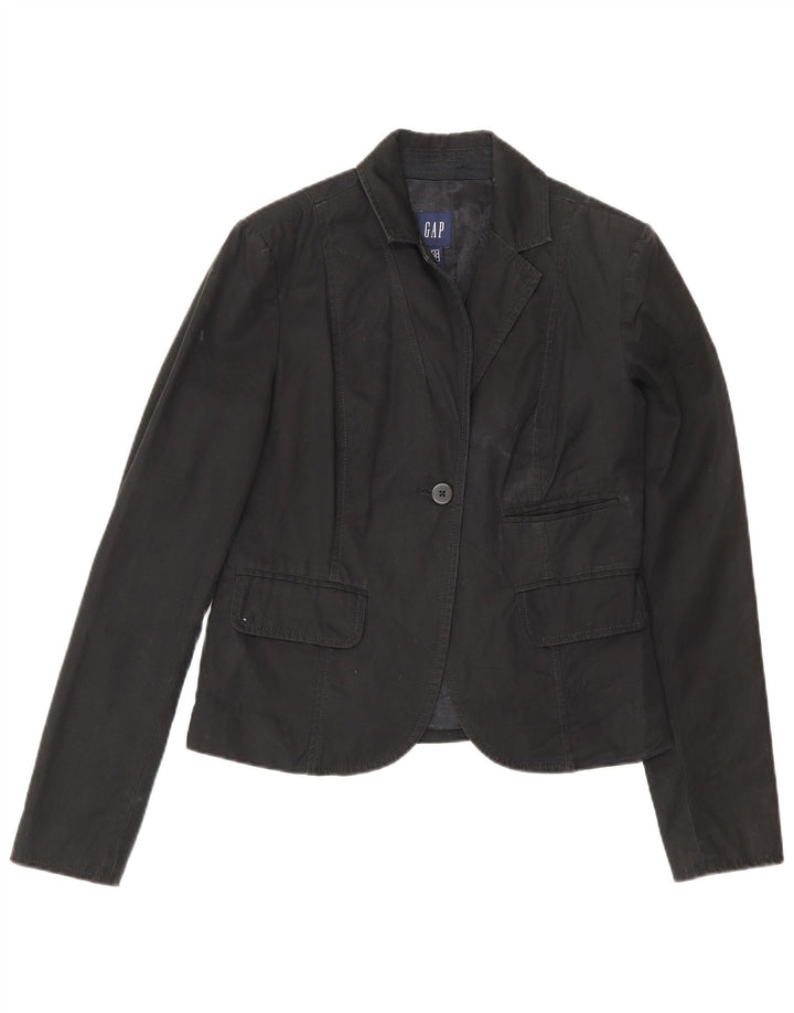 Gap Veste Blazer 1 Bouton Femme UK 6 XS Noir Coton