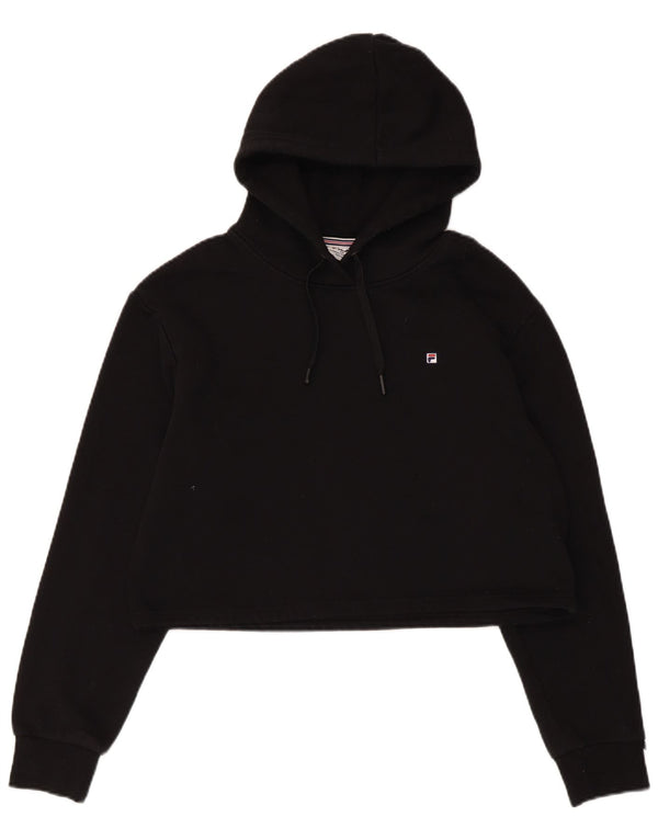 Fila Pull à capuche court pour femme UK 12 Coton noir moyen