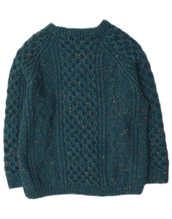 Pull vintage à col rond pour garçon 11-12 ans Vert moucheté