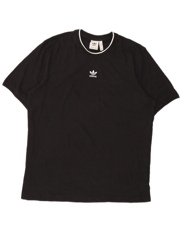 ADIDAS Mens T-Shirt Top Large Black Cotton