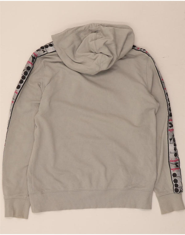 Diadora Pull à capuche graphique pour hommes, grand, gris, coton