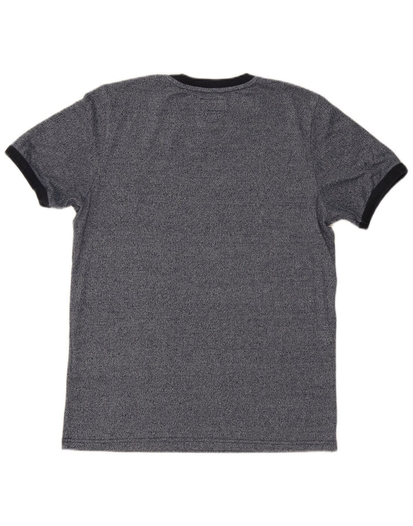 SUPERDRY Homme T-Shirt Graphique Top Bleu Marine Moucheté Coton