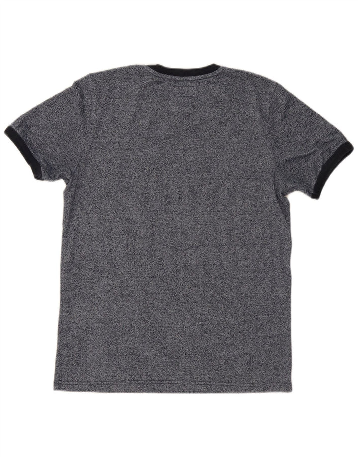 SUPERDRY Homme T-Shirt Graphique Top Bleu Marine Moucheté Coton