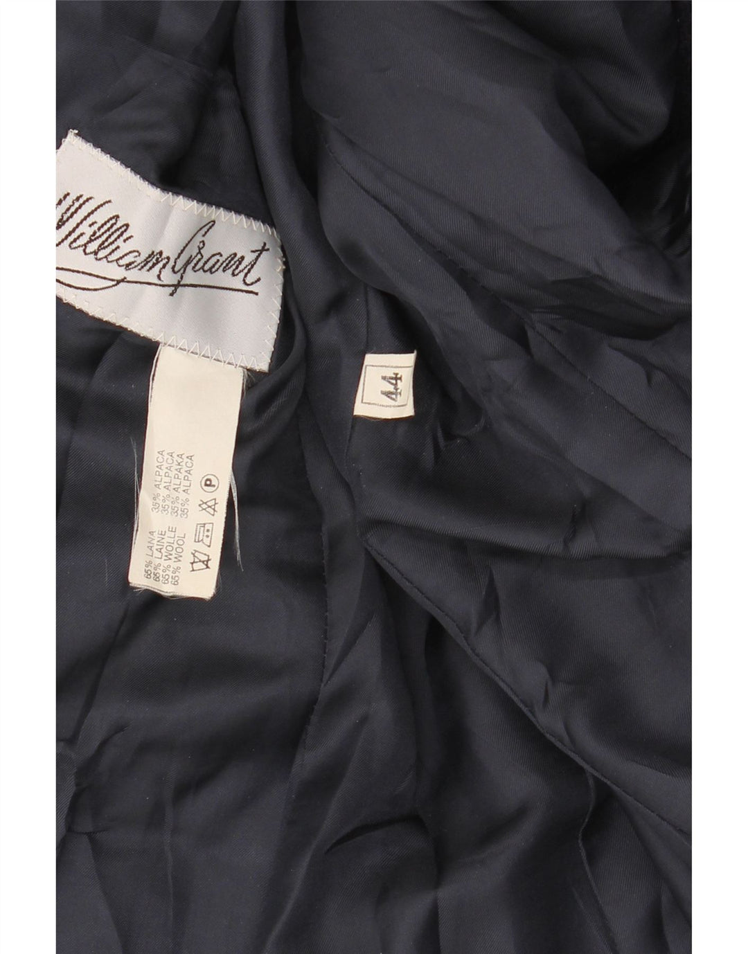 VINTAGE Veste Blazer 2 Boutons Femme IT 44 Laine à Carreaux Bleu Marine Moyen