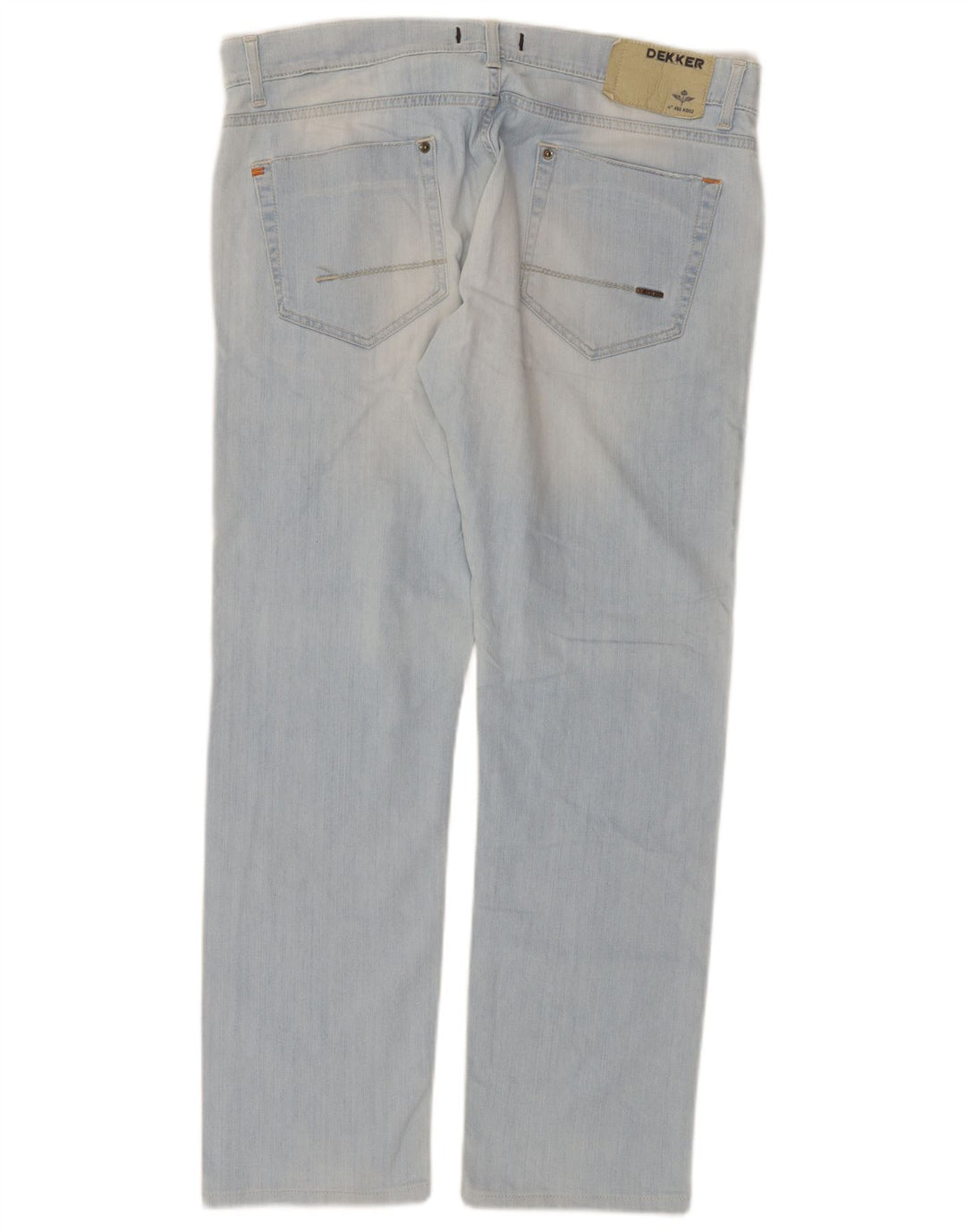 Dekker Jean droit vieilli femme W36 L29 coton bleu