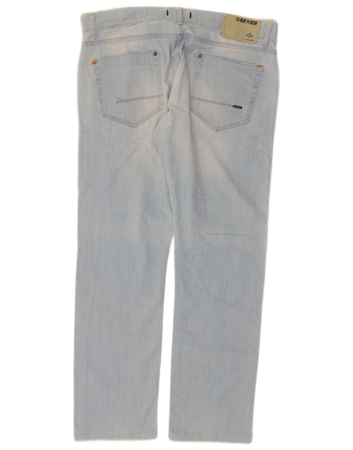 Dekker Jean droit vieilli femme W36 L29 coton bleu
