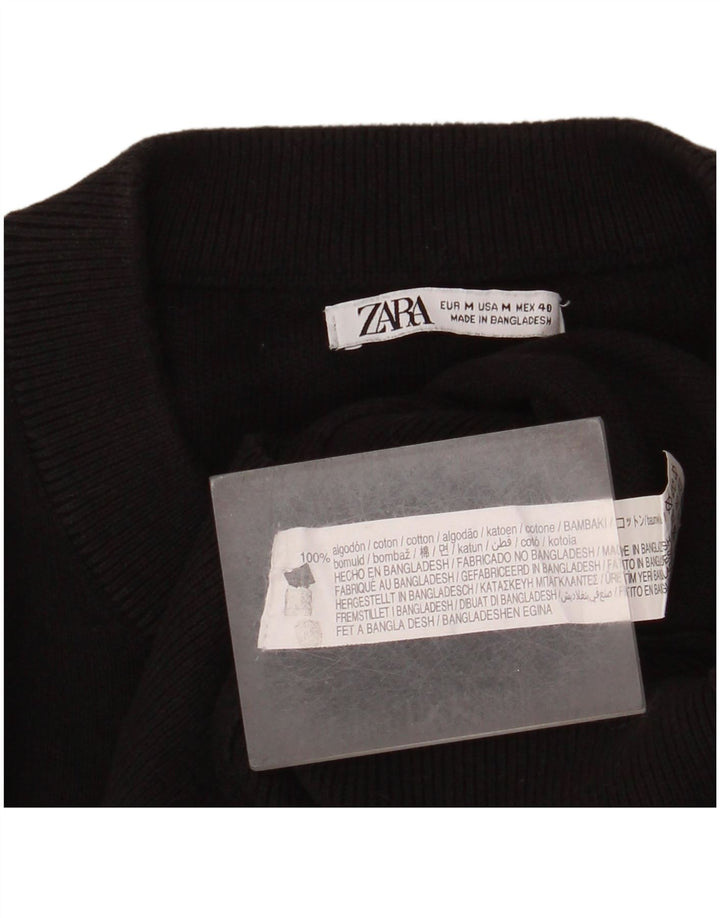 Zara Pull à col rond pour homme en coton noir moyen