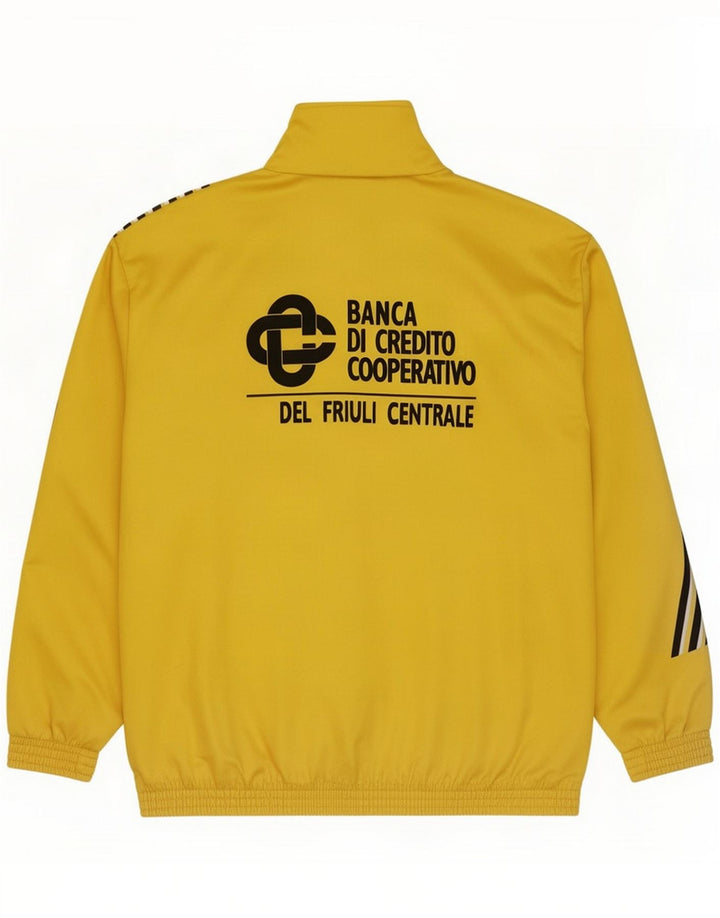 vintage Mens Graphic Survêtement Top Veste XL Jaune Rayé Polyester