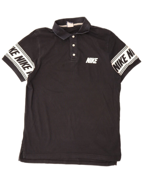 Nike Polo graphique pour homme en coton color block Noir Taille L