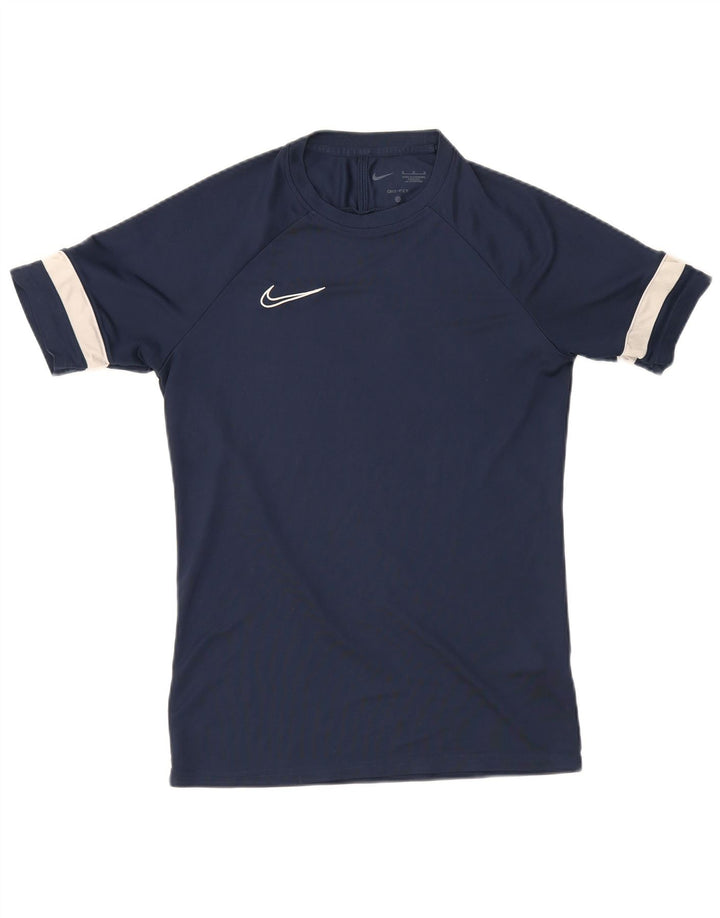 Nike Hommes Dri Fit T-Shirt Haut Bleu Marine Colorblock Polyester