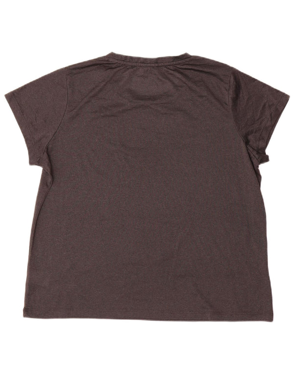 Fila T-Shirt Femme Top UK 16 Large Gris Polyester