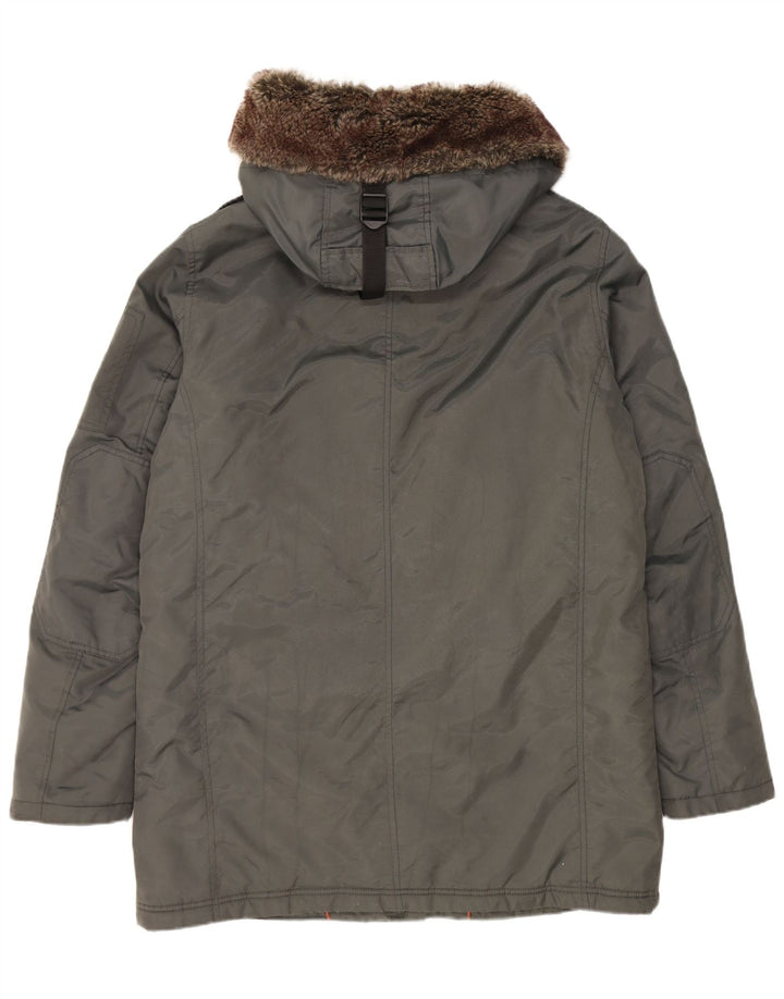 Refrigue Parka à capuche pour homme UK 40 Large Gris Nylon