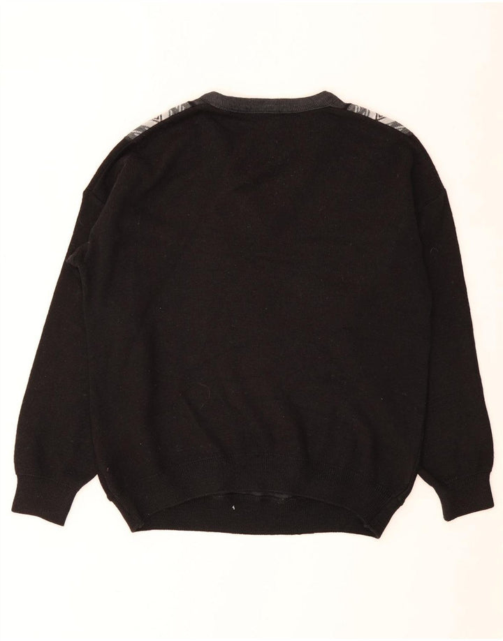 Farah Pull Col V Homme Noir Moyen Acrylique Colorblock