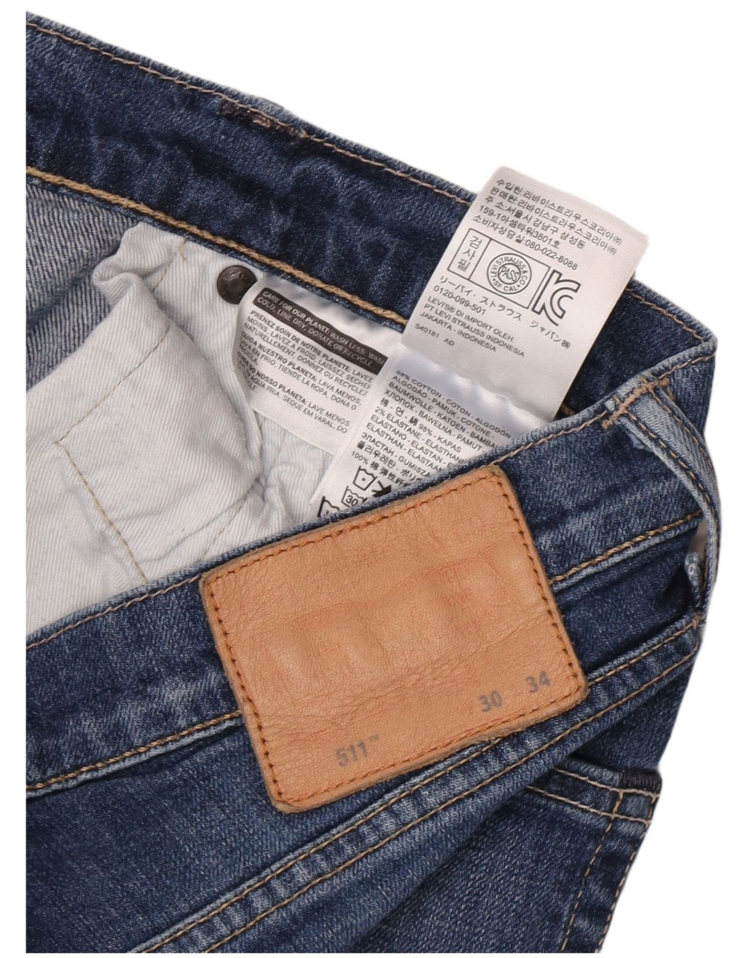 Levi's Jean Slim 511 Femme W30 L32 Bleu Coton
