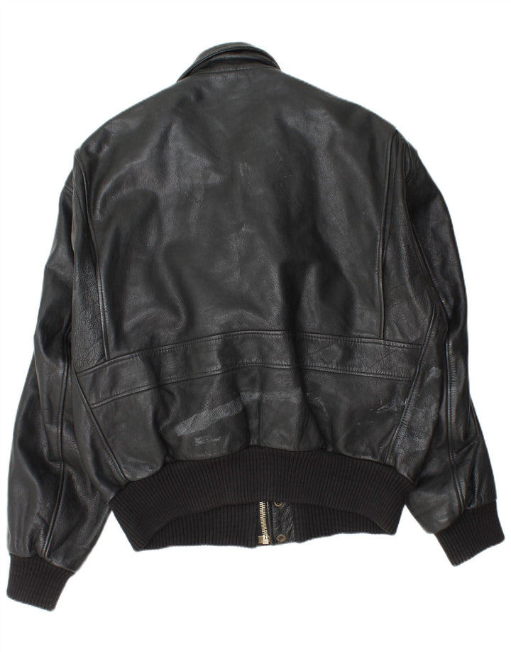 Veste en cuir militaire vintage pour hommes IT 52 XL Cuir noir