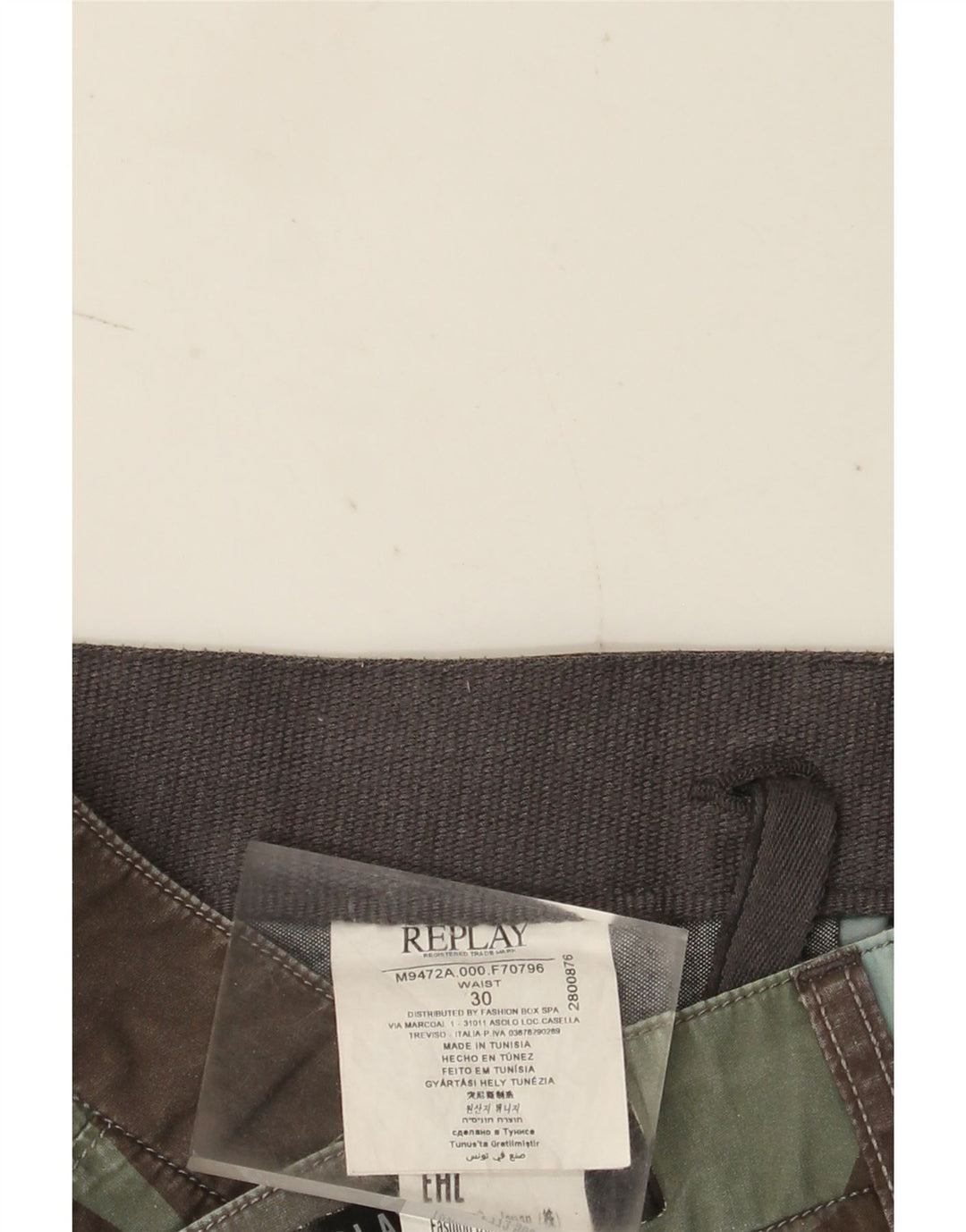 Replay Short Chino Homme W30 Coton Géométrique Multicolore Moyen