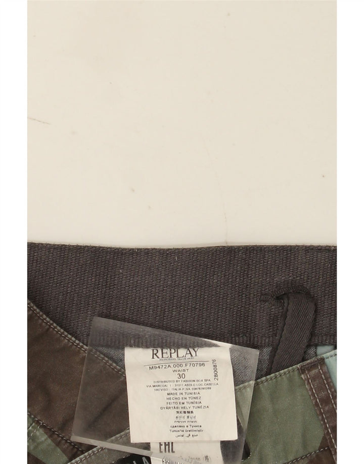 Replay Short Chino Homme W30 Coton Géométrique Multicolore Moyen