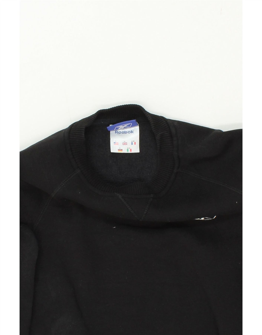 REEBOK Womens Sweatshirt Jumper UK 10 Small Black Vintage Reebok and Second-Hand Reebok from Messina Hembry 