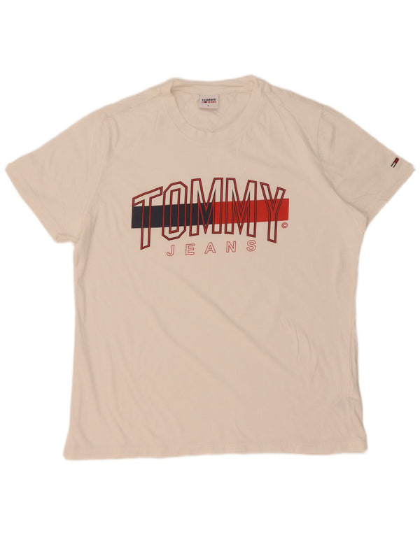 Tommy Hilfiger T-shirt graphique pour homme XL Blanc Coton
