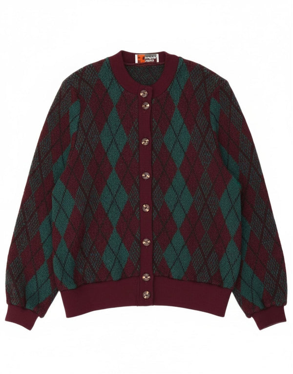 Richard Stump Cardigan pour femme UK 20 2XL Bordeaux Argyle/Diamant