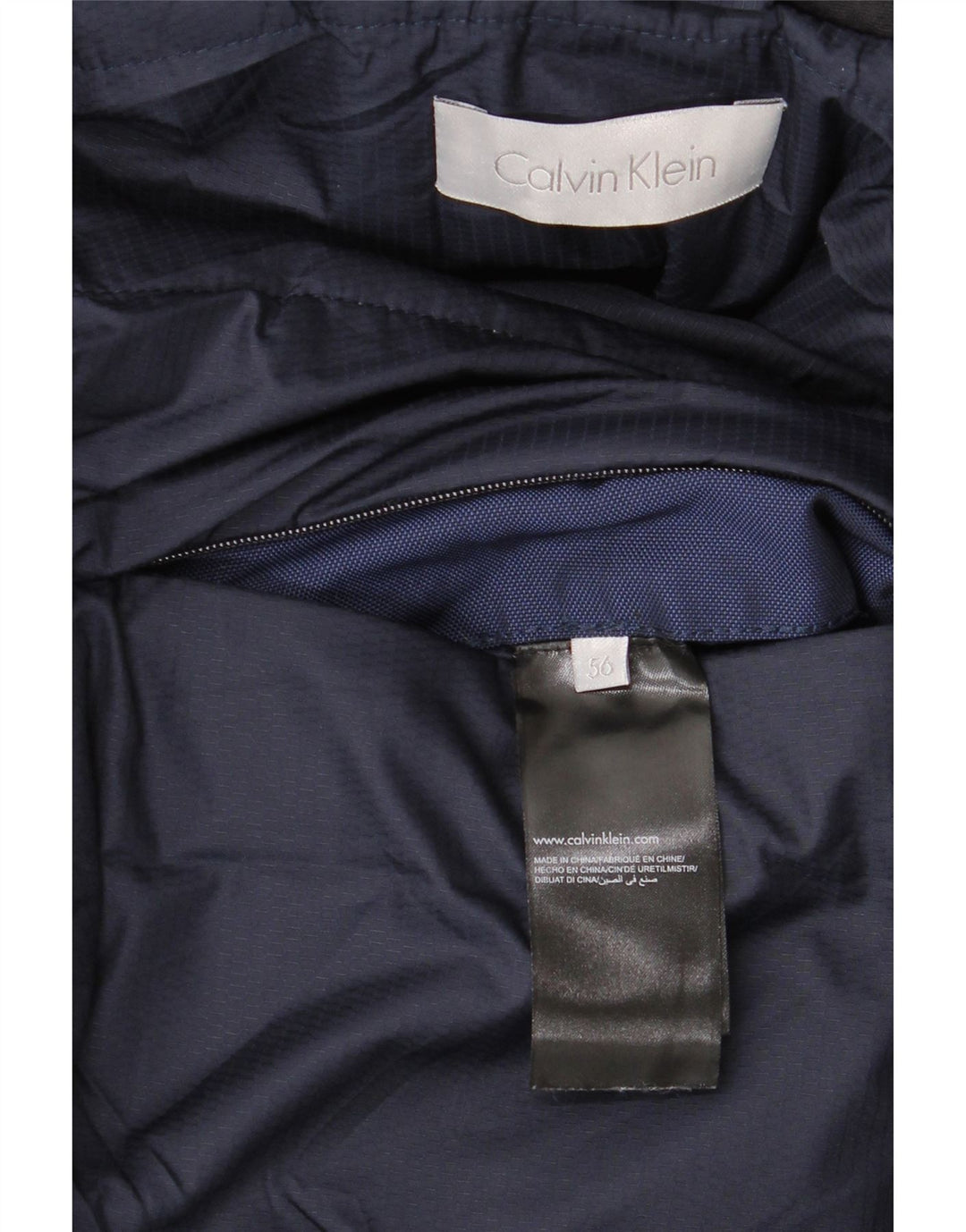 CALVIN KLEIN Veste coupe-vent à capuche pour homme IT 56 3XL Bleu marine Polyester