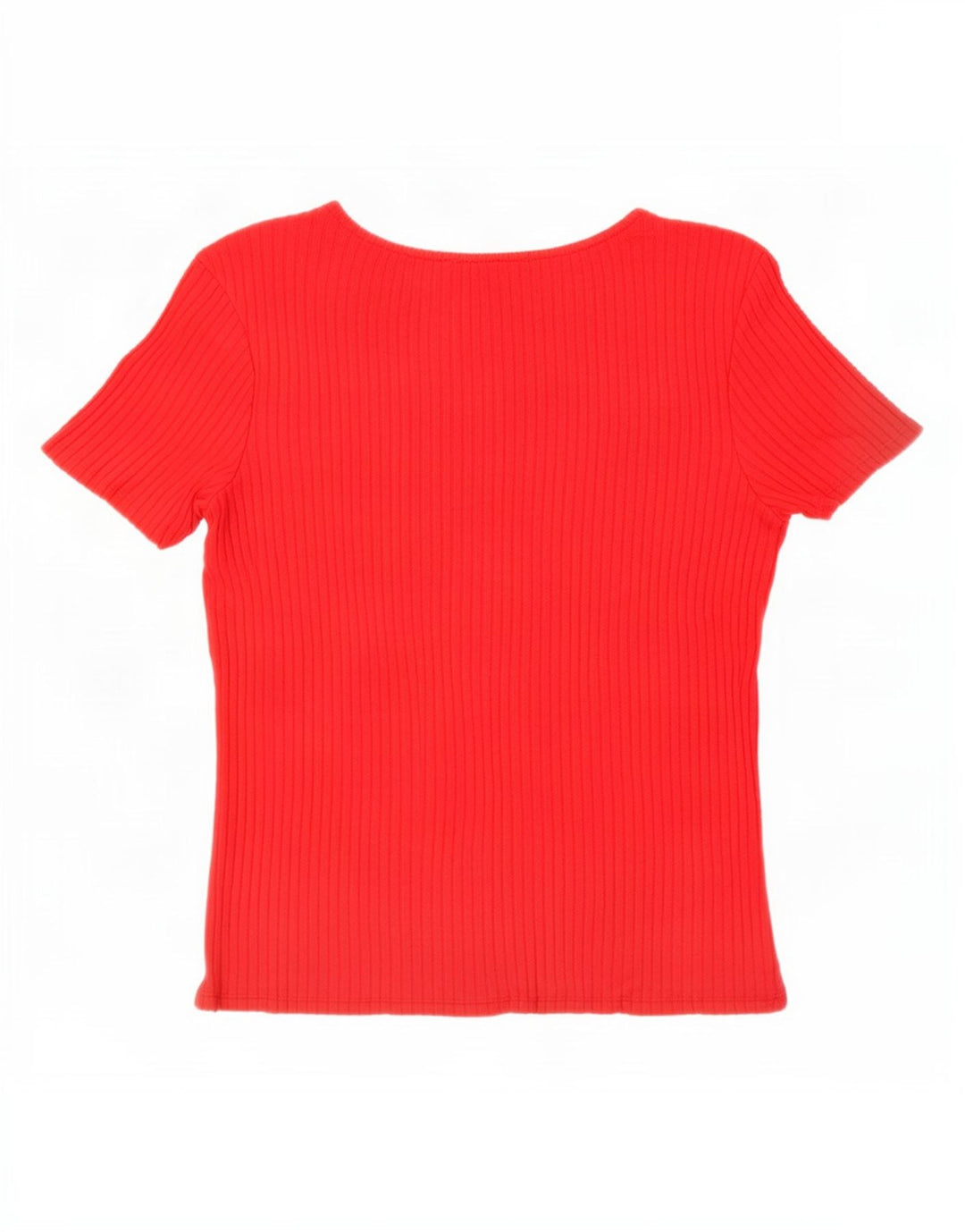 Zara T-Shirt Femme Top UK 12 Viscose Rouge Moyen