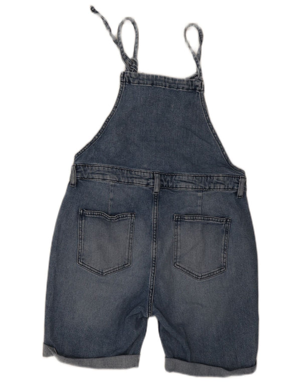 Fat Face Salopette short en jean pour femme UK 12 Medium W30 Bleu coton