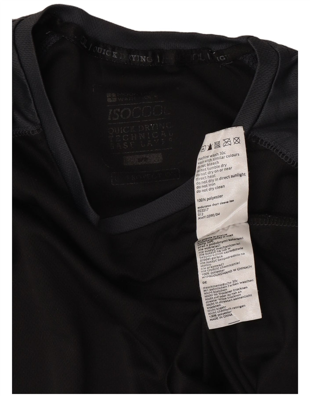 Mountain Warehouse T-Shirt IsoCool Homme Petit Noir Colorblock