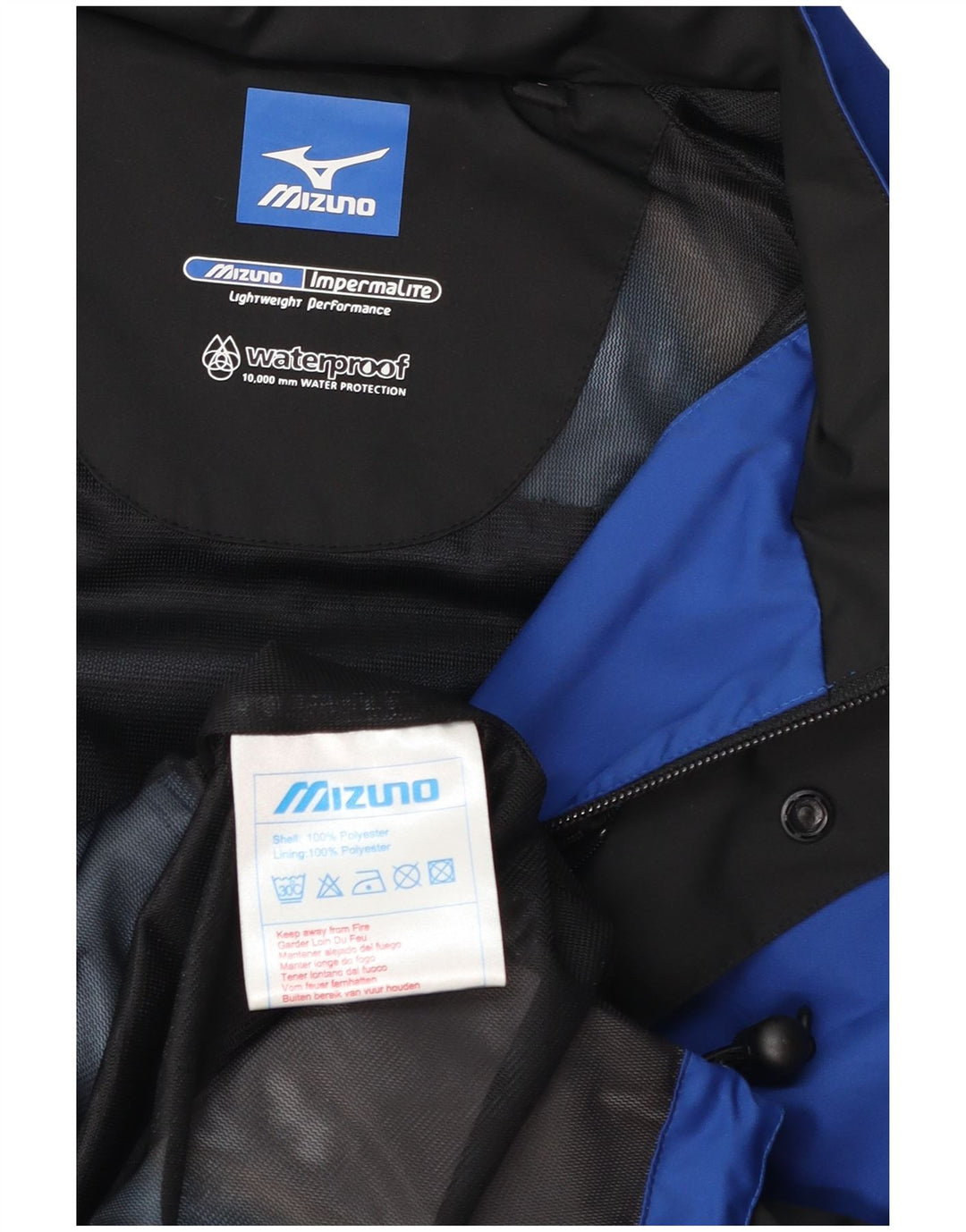 Mizuno Veste Racer Homme UK 40 Large Bleu Colorblock Polyester