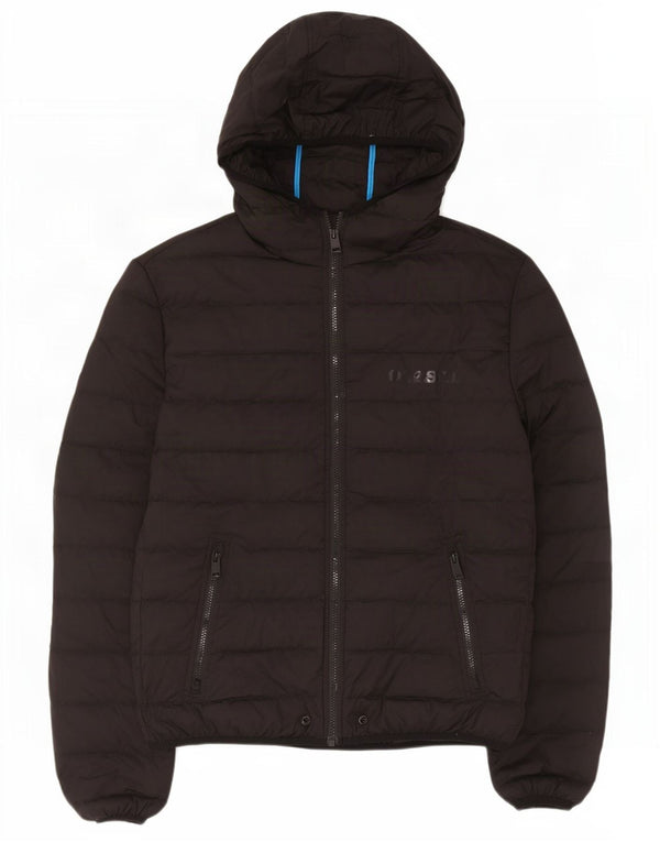 Diesel Veste matelassée à capuche pour hommes UK 42 XL Noir Polyester