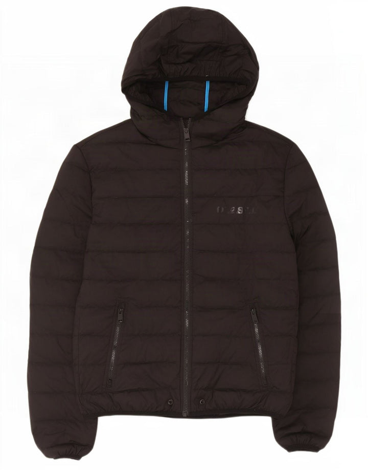 Diesel Veste matelassée à capuche pour hommes UK 42 XL Noir Polyester