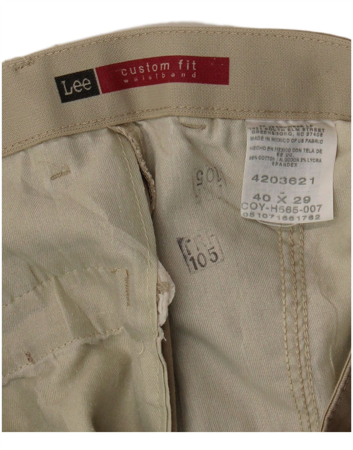 LEE Pantalon Capri Droit Homme Coupe Sur Mesure W40 L24 Coton Beige