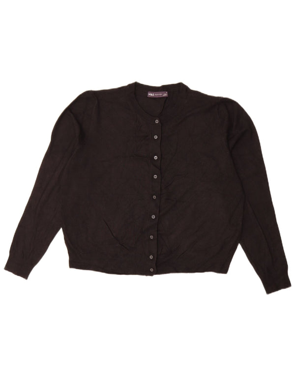 Marks & Spencer Pull cardigan court pour femme UK 16 Large Viscose noire