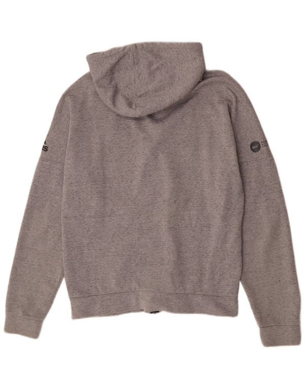 Adidas Veste de survêtement à capuche pour femme UK 12 Gris moyen Coton Sports