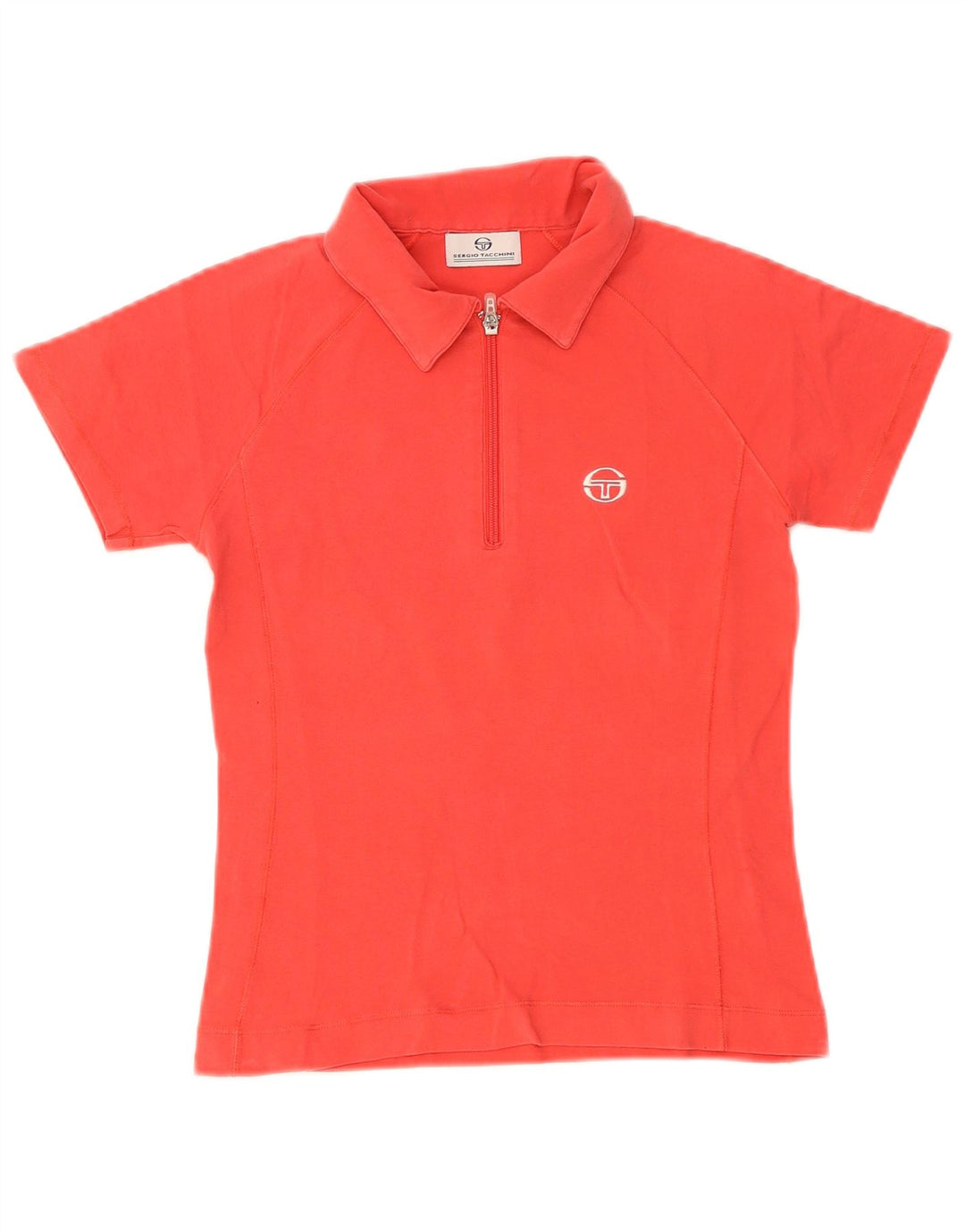 Sergio Tacchini Polo Femme UK 12 Coton Rouge Moyen