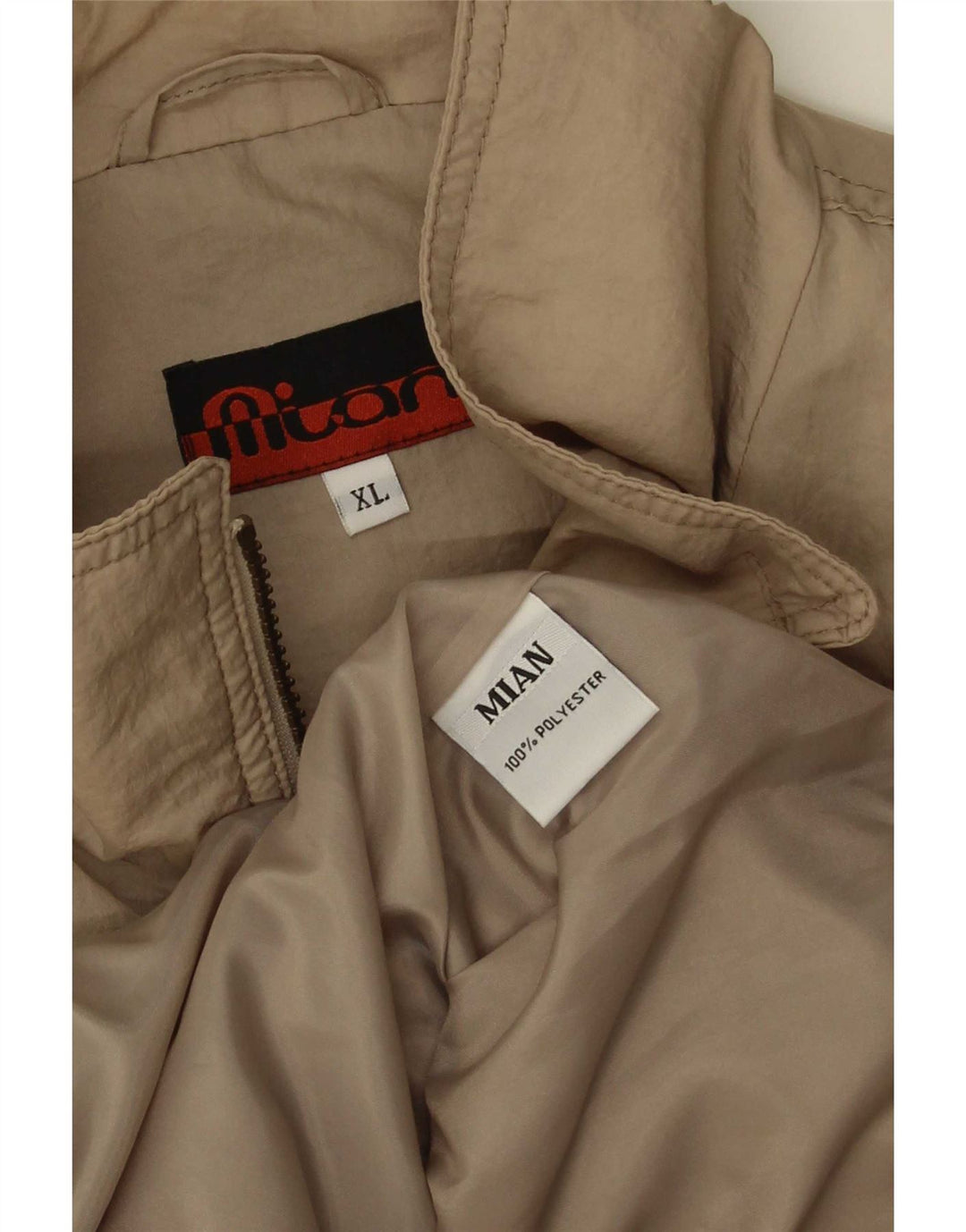 Veste Bomber Homme Vintage UK 42 XL Beige Polyester