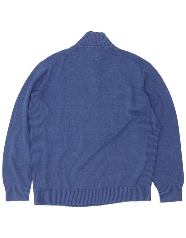 Tommy Hilfiger Pull à col zippé pour homme 2XL Bleu Coton