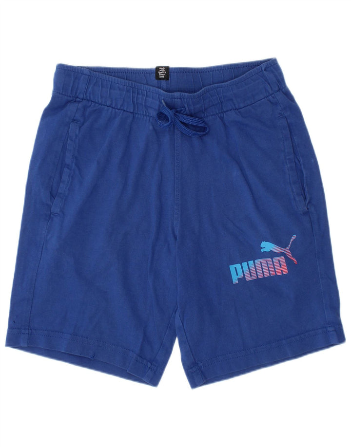 PUMA Short de sport garçon 7-8 ans Bleu