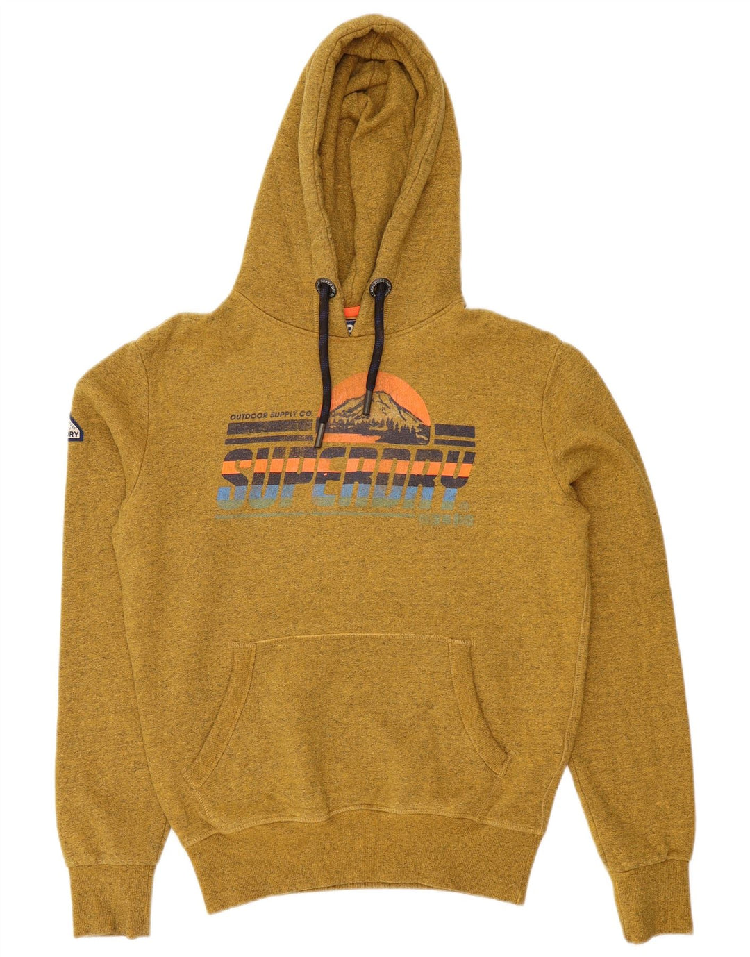SUPERDRY Pull à capuche graphique coupe ample pour homme en coton jaune petit