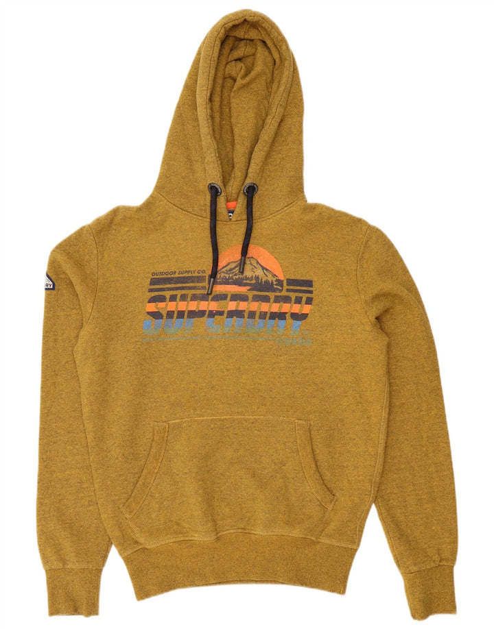SUPERDRY Pull à capuche graphique coupe ample pour homme en coton jaune petit