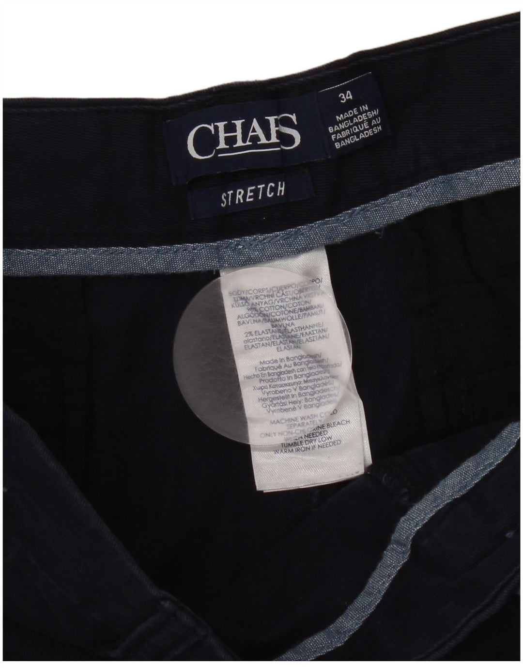 Chaps Short Chino Homme W34 Large Bleu Marine Coton