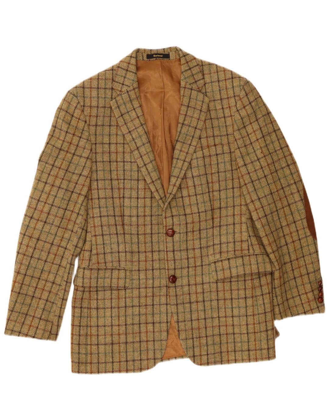 Barbour Veste blazer à 2 boutons pour homme EU 48 à carreaux vert moyen en laine vierge