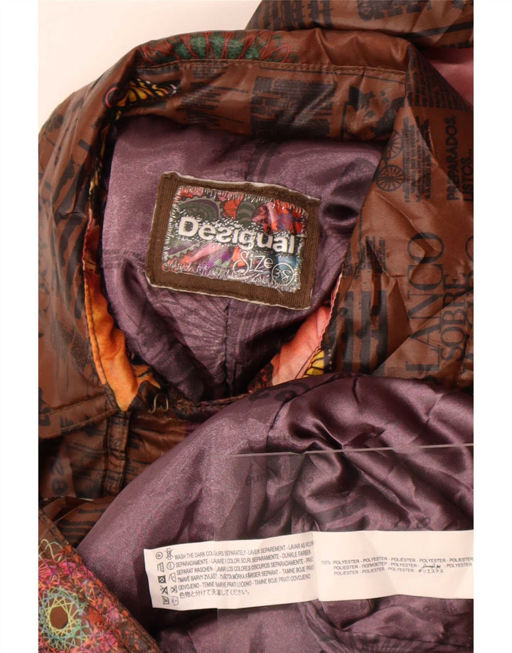 Desigual Trench graphique pour femme EU 38 Polyester floral marron moyen