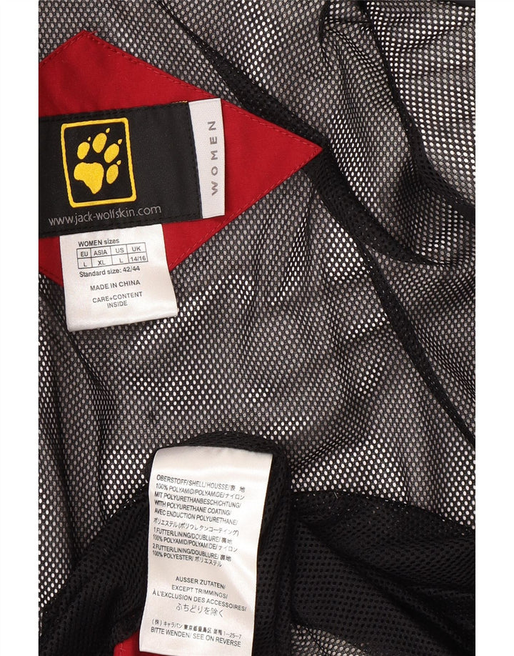Jack Wolfskin Veste de pluie à capuche pour femme UK 14/16 Large Rouge Polyamide
