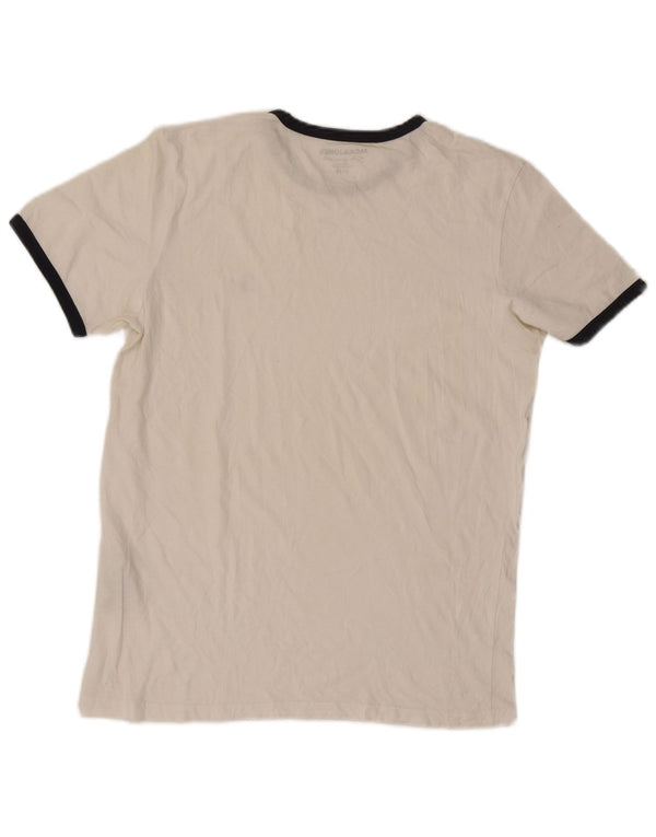 Jack & Jones T-Shirt Homme Blanc Rayé Coton Moyen