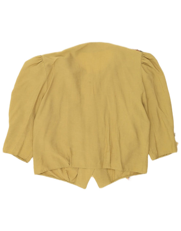 vintage Femmes 3/4 Manches 5 Bouton Blazer Veste UK 16 Grand Vert