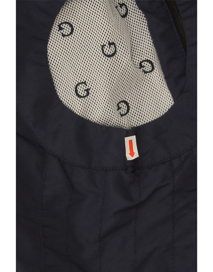 Guess Veste de Survêtement Graphique sans Manches pour Homme XL Bleu Marine Polyester