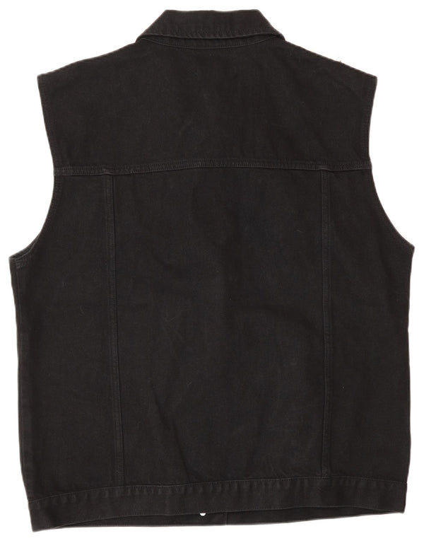 Oasis Gilet en jean pour femme UK 16 Large Noir Coton