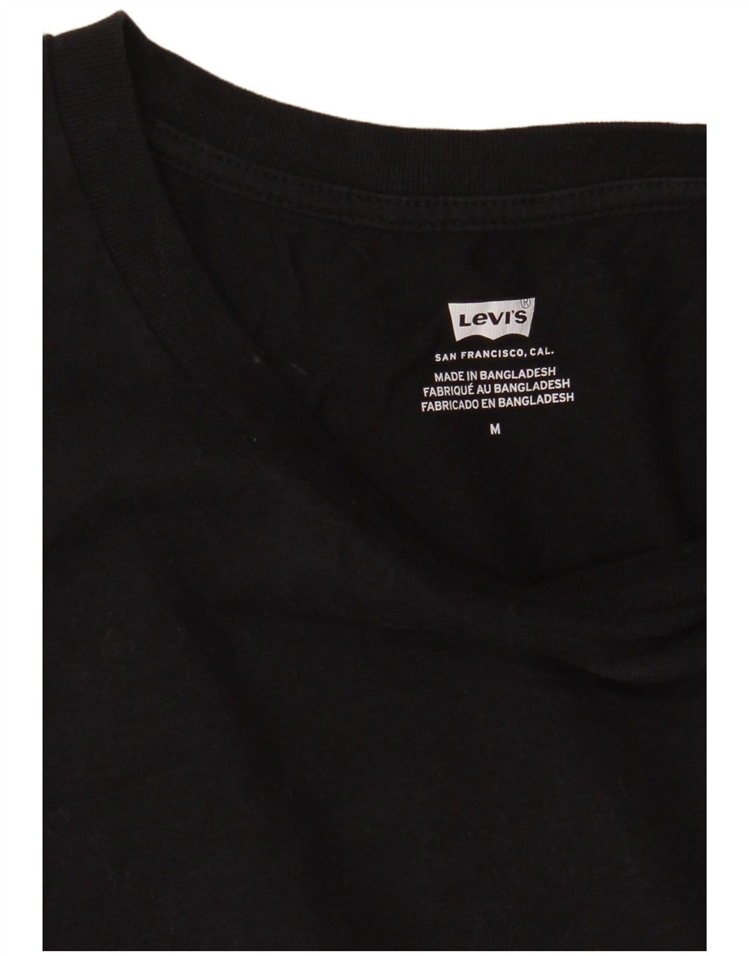 LEVI'S T-Shirt Femme UK 14 Moyen Noir